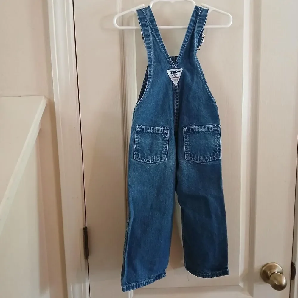 Vintage 90s Made in USA OshKosh B'gosh Denim Overalls 2T Classic Basic Utility
